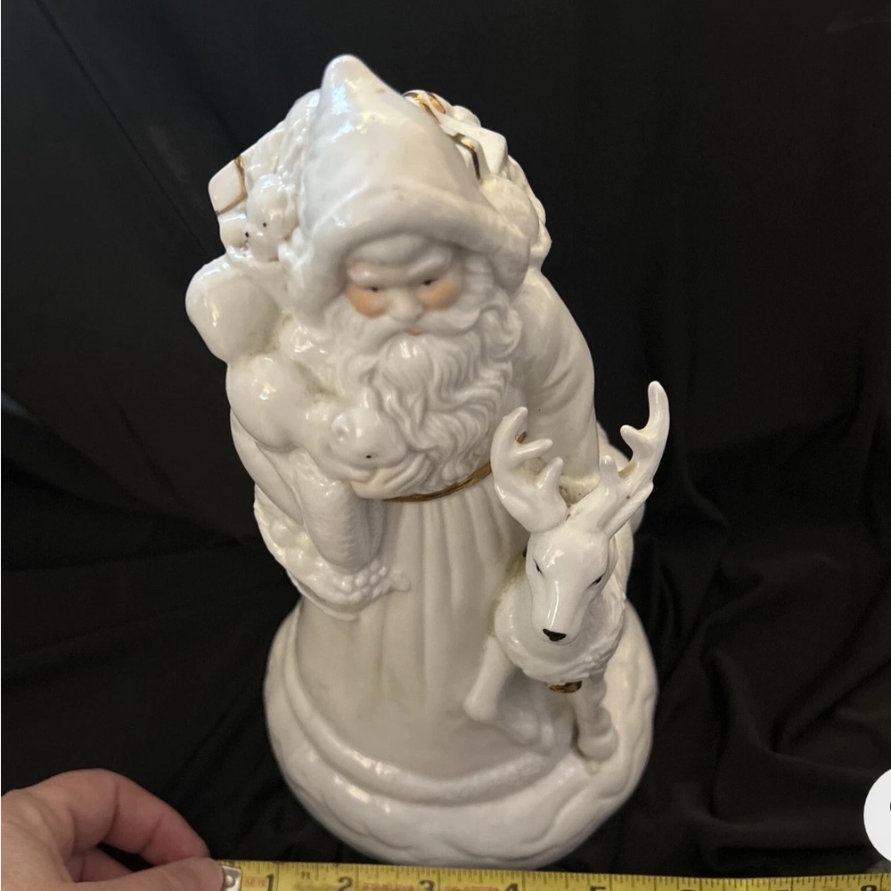 Heritage White and Gold Santa Figurine